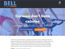 Tablet Screenshot of bellfitnessstudios.com